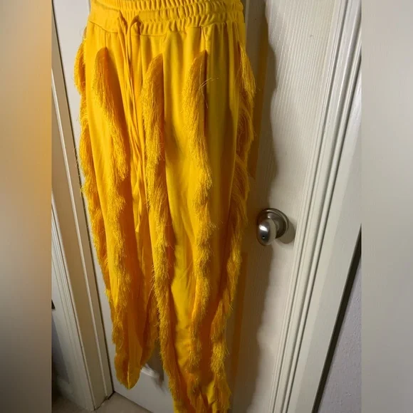 Women Summer Casual Colorful Tassels Fringe Long/Shorts High Waist Pants - Picture 6 of 7